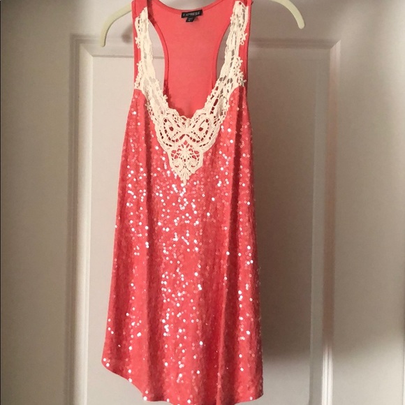 Pink sequin express tank - Picture 2 of 5